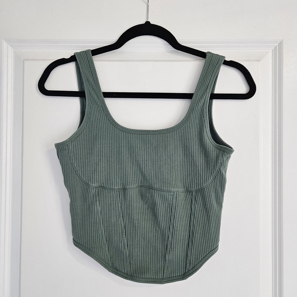 Victoria's Secret Tops - Victoria's Secret Pnk Ribbed Scoop Tank in Sage
